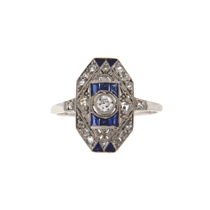 Diamond and Sapphire Ring - Click Image to Close