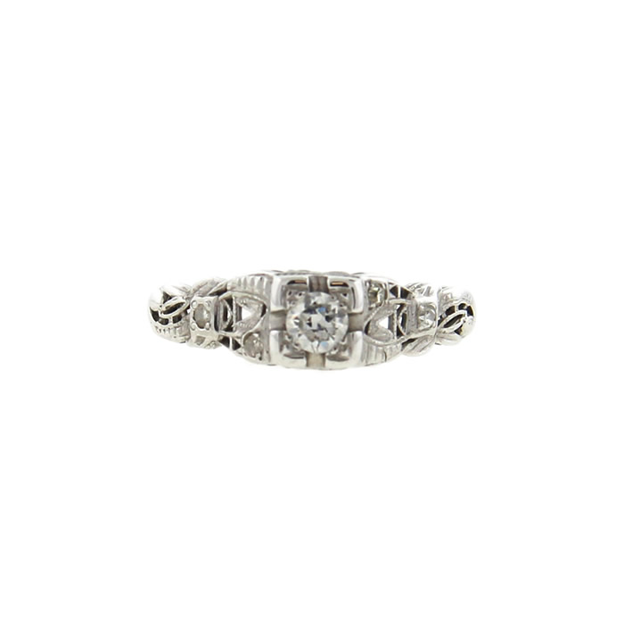 Antique Filigree Diamond Engagement Ring