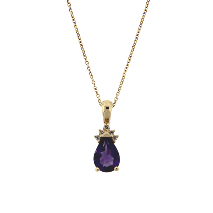 (image for) Amethyst and Diamond Pendant Necklace
