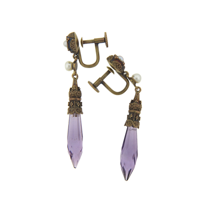 Amethyst Prism Earrings - Click Image to Close