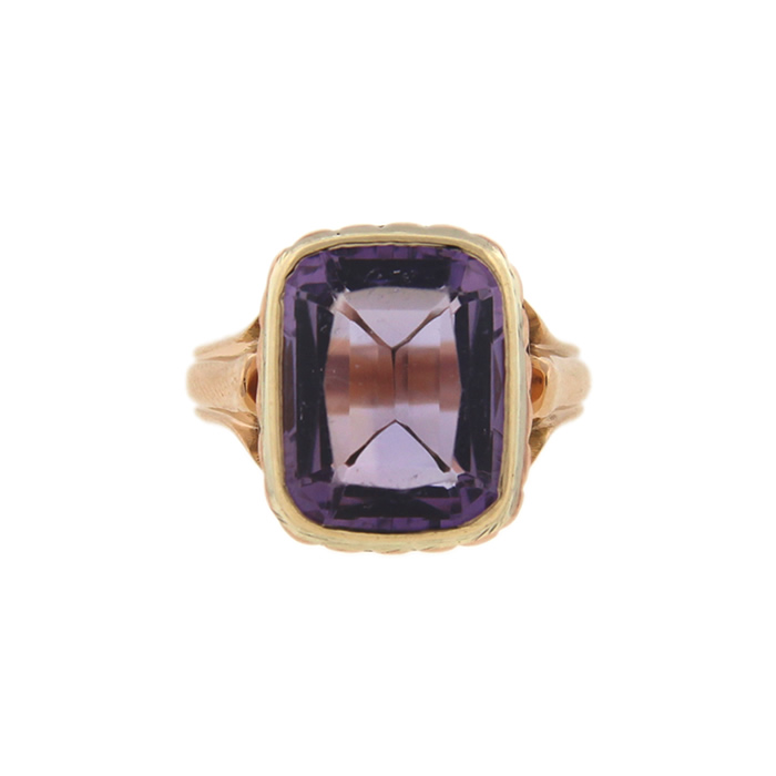 Rose Gold Amethyst Ring - Click Image to Close