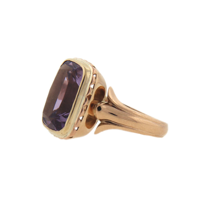 Rose Gold Amethyst Ring - Click Image to Close