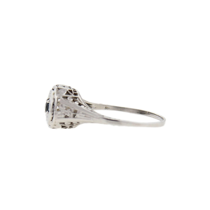 Shamrock Filigree Sapphire Ring - Click Image to Close