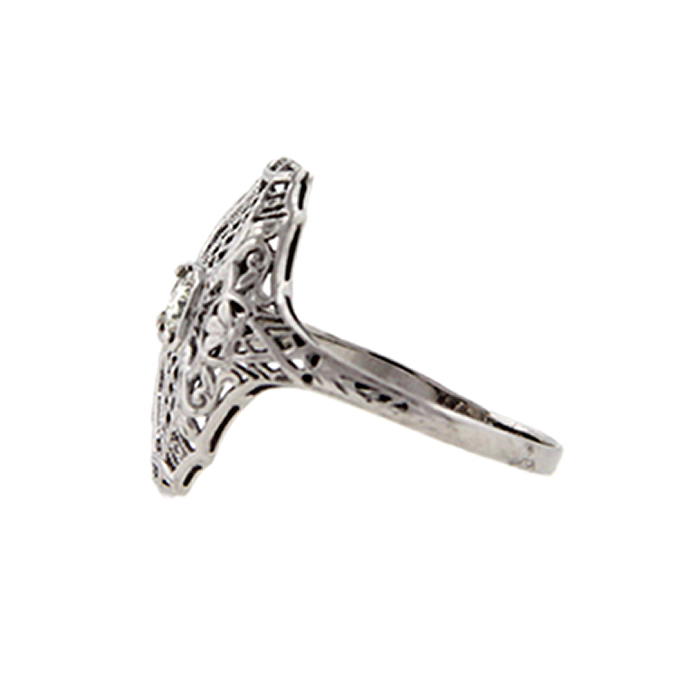 (image for) Navette Diamond Filigree Ring