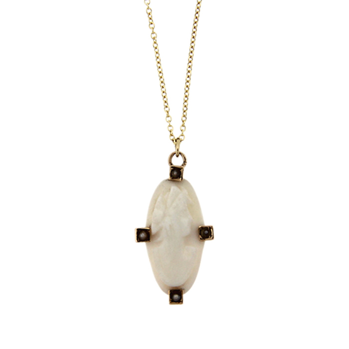 Cameo and Seed Pearl Pendant