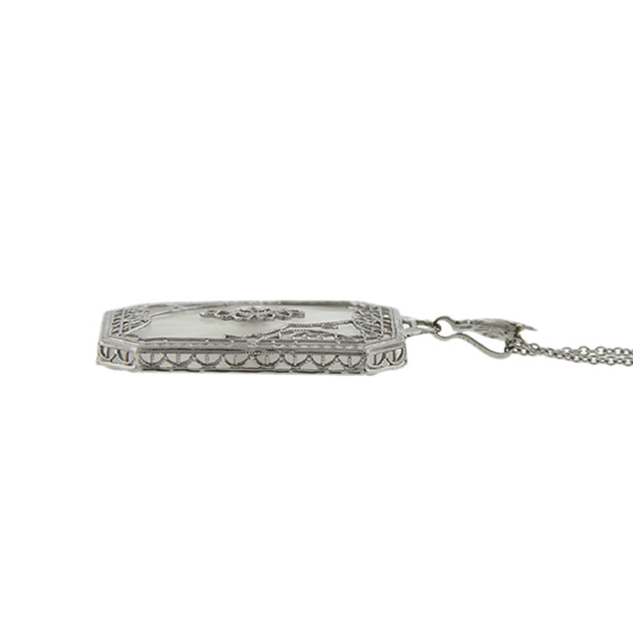 Camphor Glass Filigree Necklace - Click Image to Close