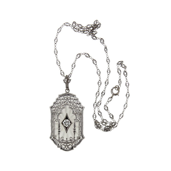 Art Deco Rock Crystal Necklace
