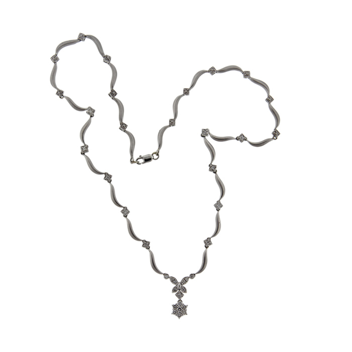 Diamond Flower Necklace - Click Image to Close