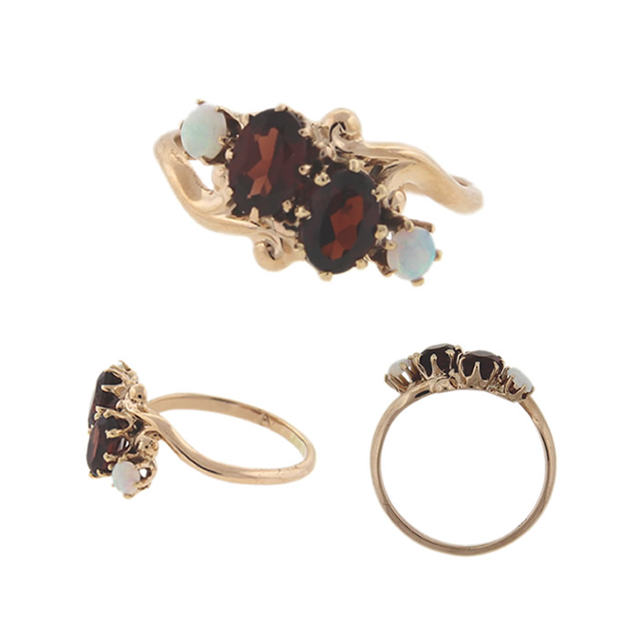 Antique Garnet and Opal Ring