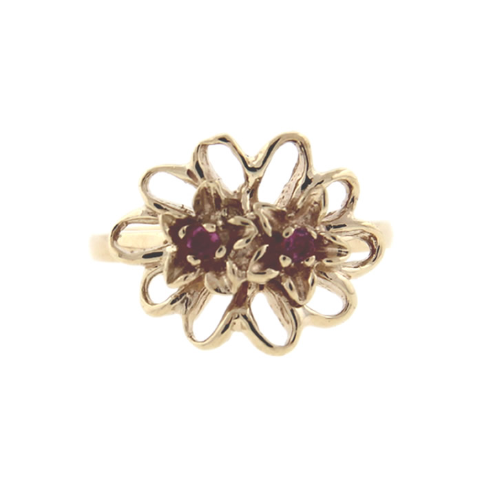 Ruby Flower Ring - Click Image to Close