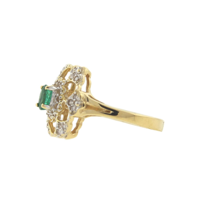Estate Emerald and Diamond Ring