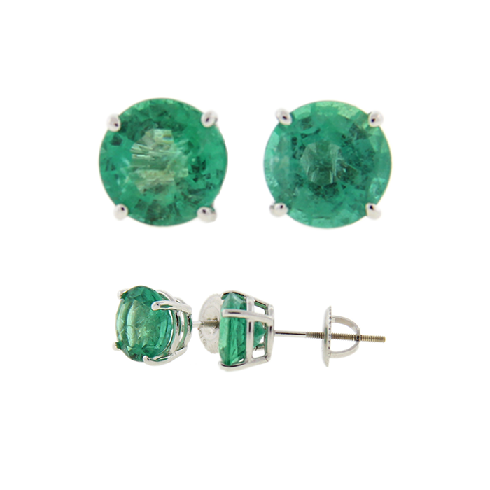 Colombian Emerald Stud Earrings