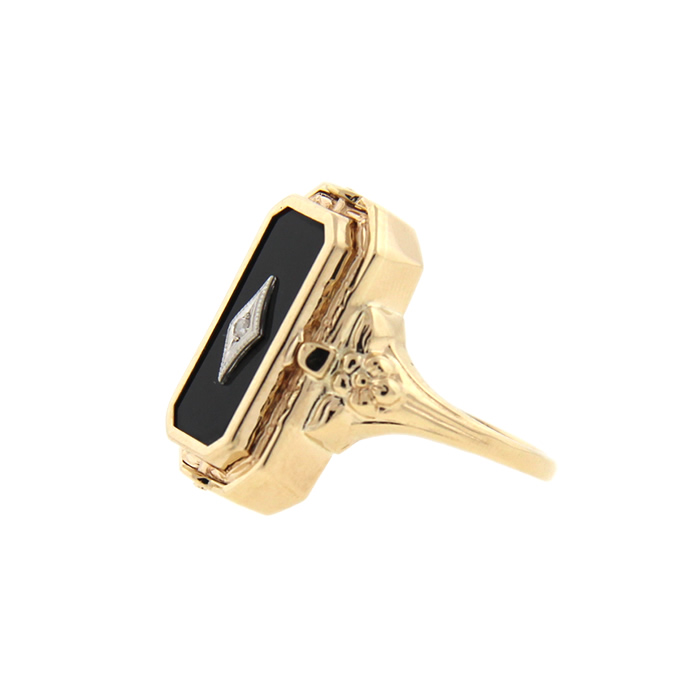 Onyx and Cameo Flip Ring