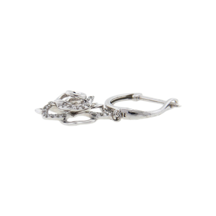 Diamond Flower Drop Earrings - Click Image to Close