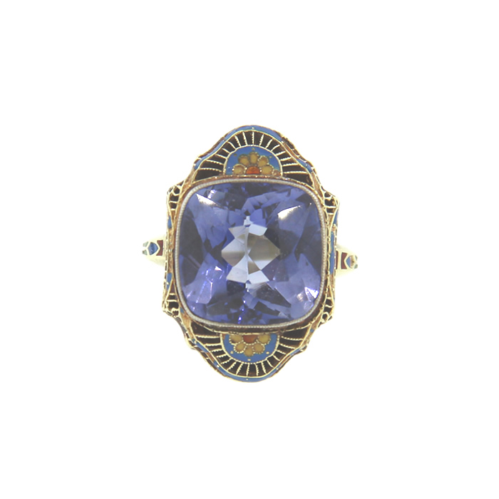 (image for) Enamel Filigree Sapphire Ring