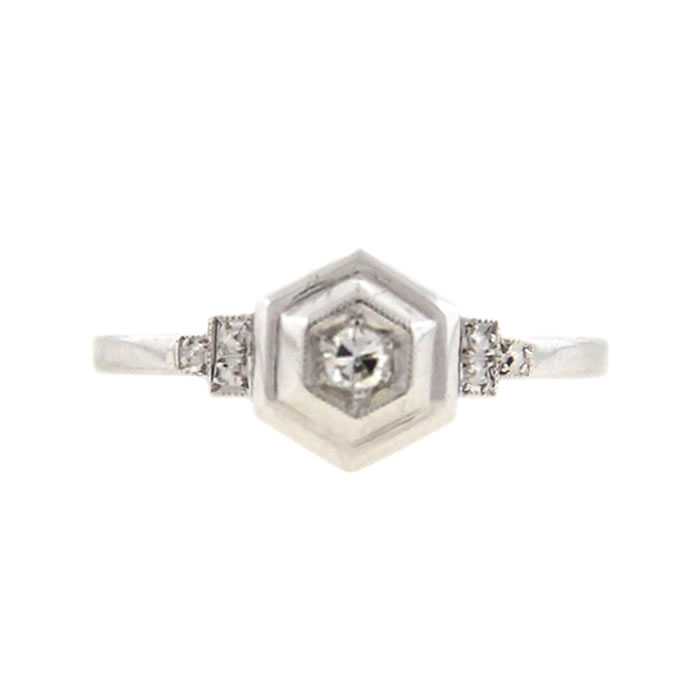 French Geometric Diamond Ring - Click Image to Close
