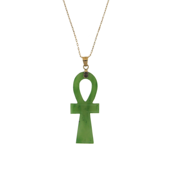 Jade Ankh Pendant Necklace