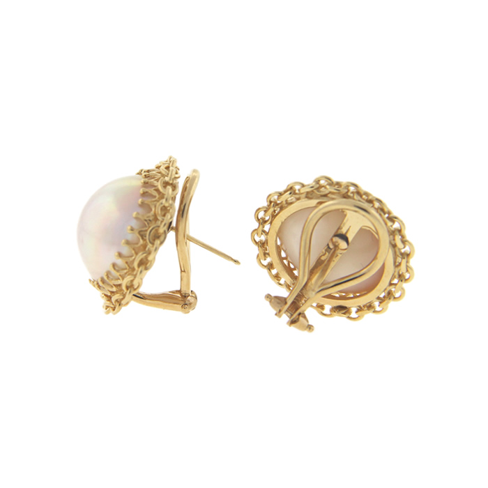 Mabe Pearl Earrings - Click Image to Close