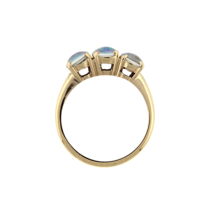 Three Stone Opal Doublet Ring - Click Image to Close