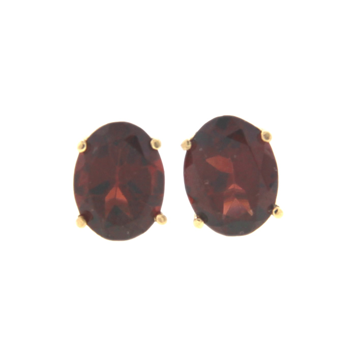 Garnet Stud Earrings - Click Image to Close