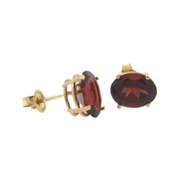 Garnet Stud Earrings - Click Image to Close