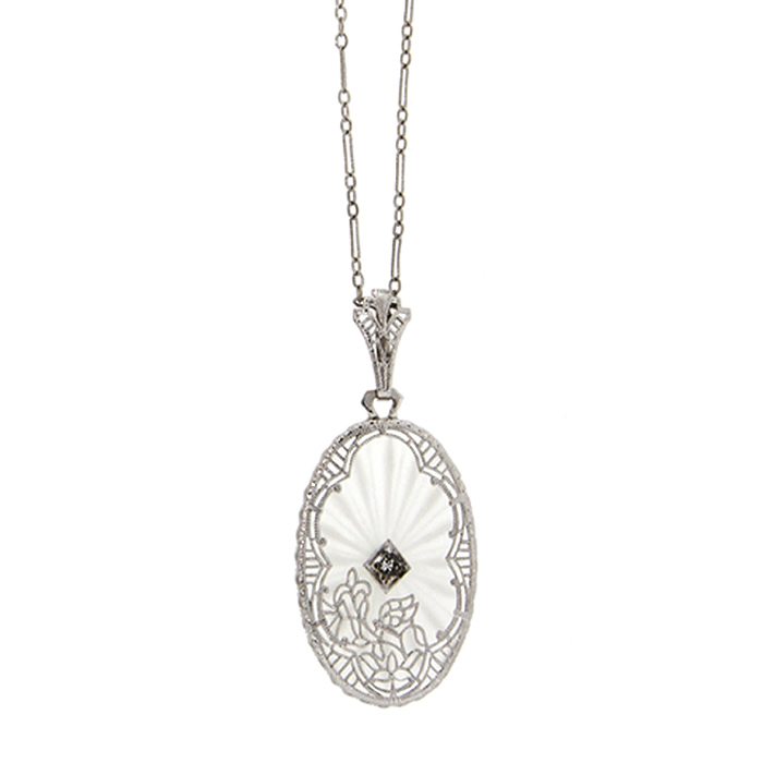 Oval Rock Crystal Necklace