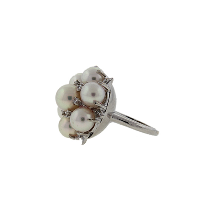 Mid-Century Pearl Cluster Ring