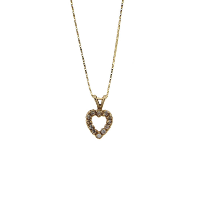 Petite Diamond Heart Pendant Necklace