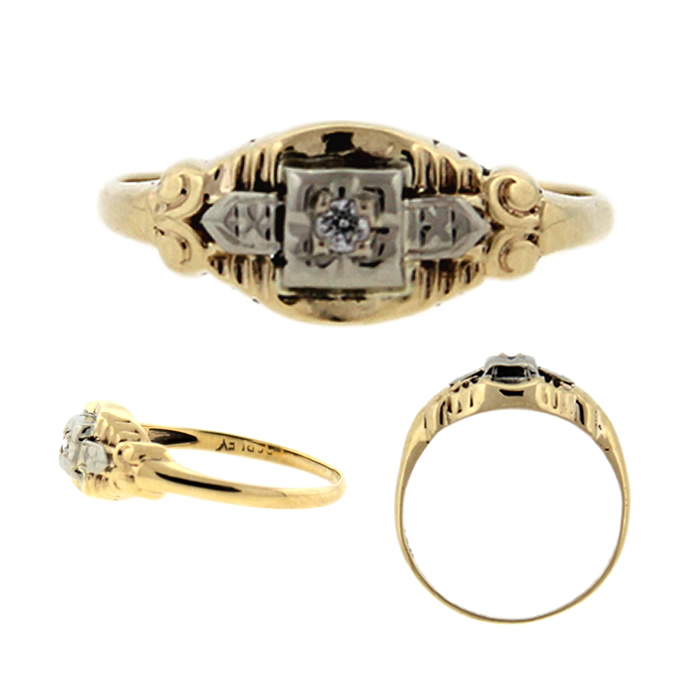Petite Art Deco Diamond Ring