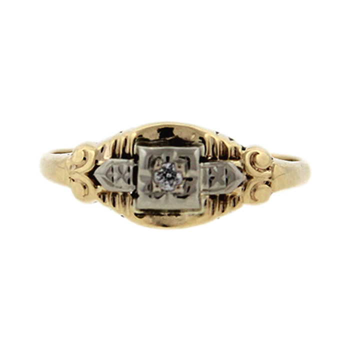 Petite Art Deco Diamond Ring