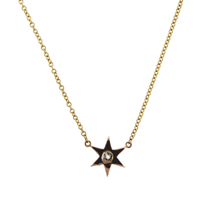 Petite Diamond Star Necklace - Click Image to Close