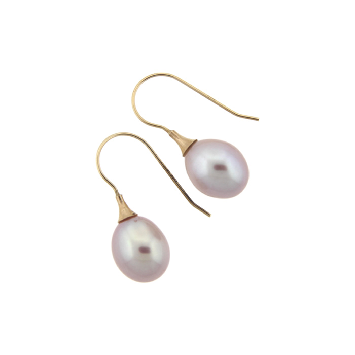 Pink Pearl Drop Earrings - Click Image to Close