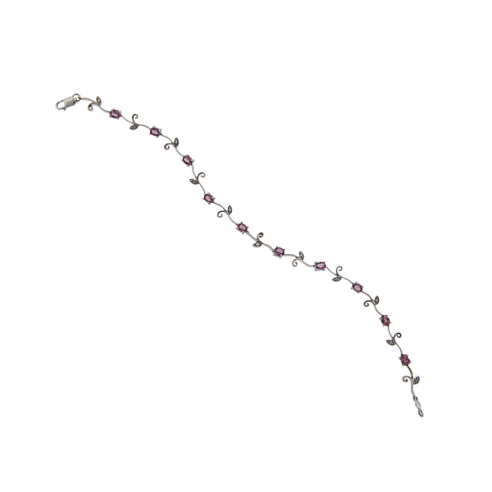 Pink Sapphire and Diamond Bracelet - Click Image to Close