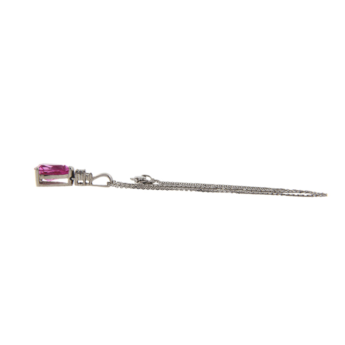 Pink Sapphire Pendant Necklace - Click Image to Close