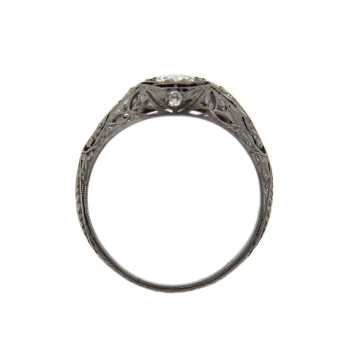 Platinum Filigree Diamond Engagement Ring - Click Image to Close