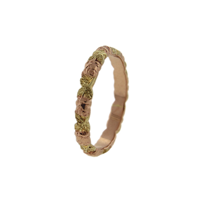 Rose and Leaf Wedding Band - Click Image to Close