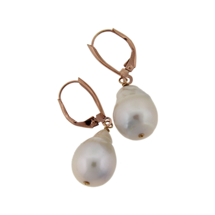 Baroque Pearl Drop Earrings - Click Image to Close