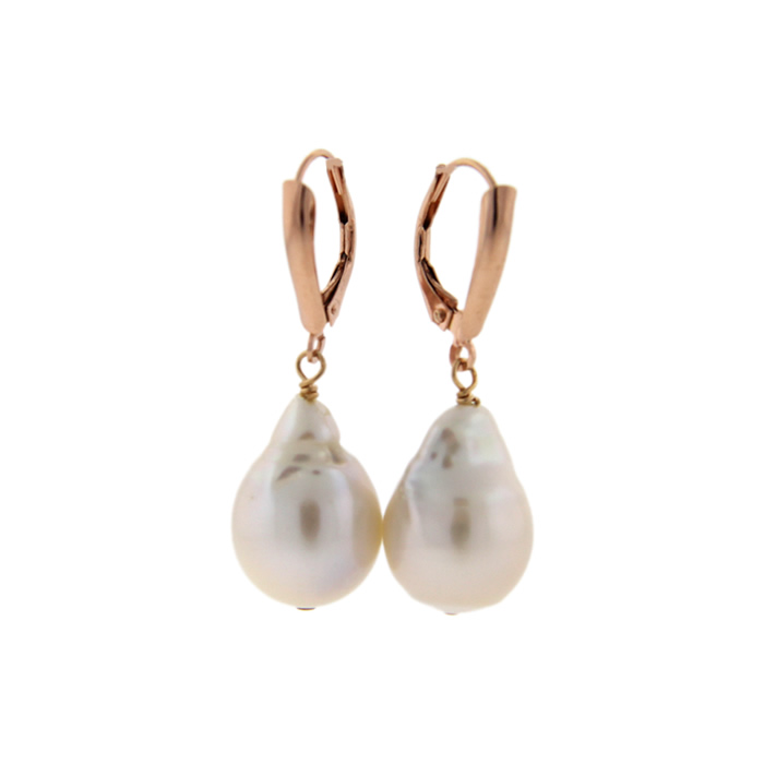 Baroque Pearl Drop Earrings - Click Image to Close