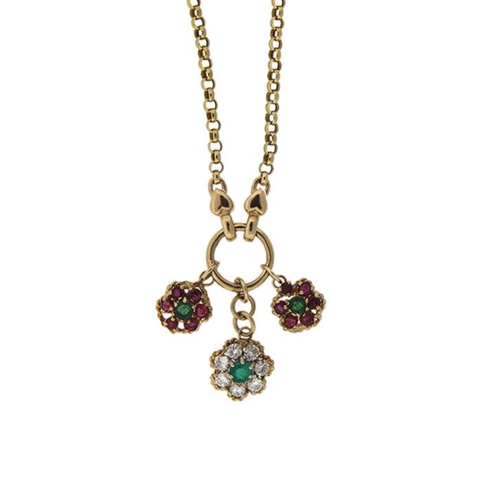 Emerald, Ruby and Diamond Necklace
