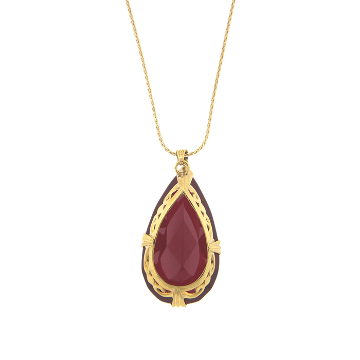 Ruby Pendant Necklace - Click Image to Close