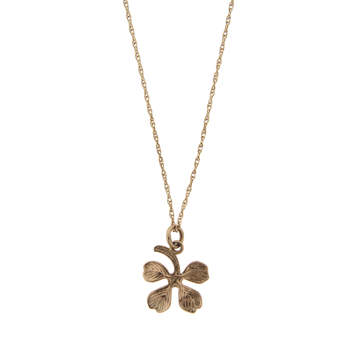 Yellow Gold 4 Leaf Clover Necklace