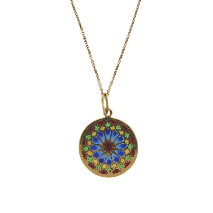 18k Stained Glass Window Pendant