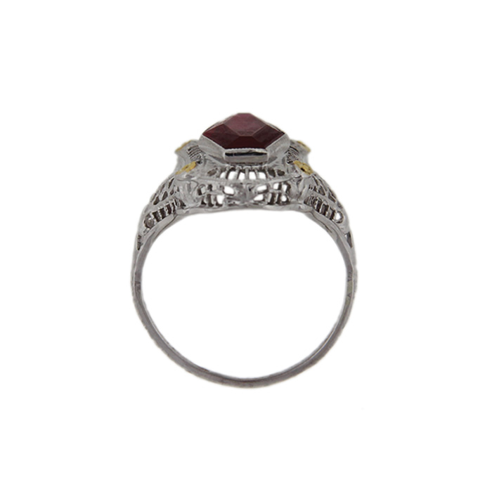 Art Deco Ruby Filigree Ring