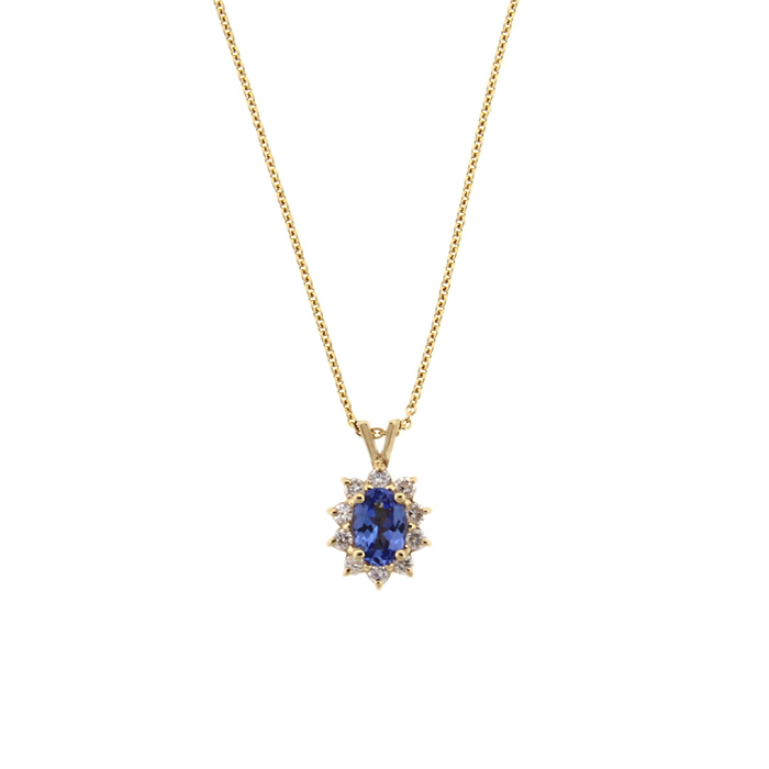 (image for) Tanzanite and Diamond Pendant Necklace