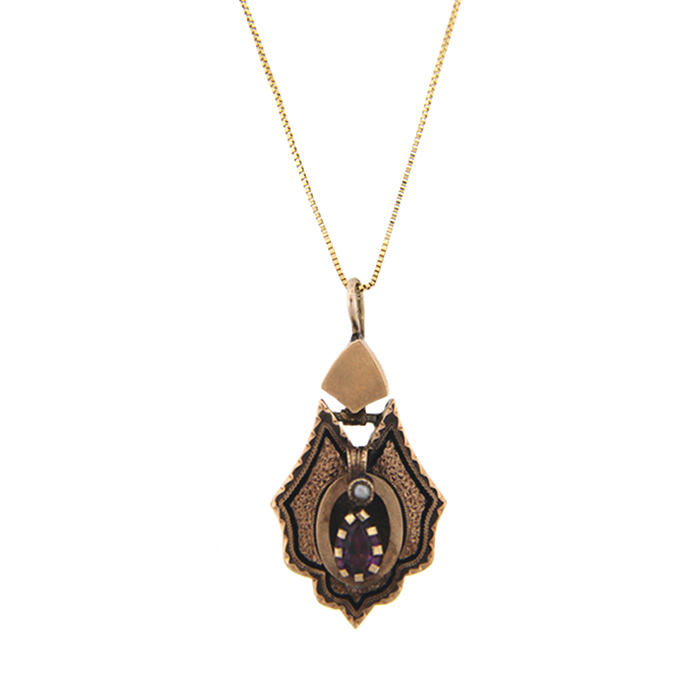 Victorian Purple Stone Necklace