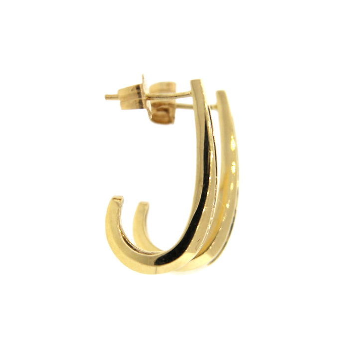 Yellow Gold Diamond Hoop Earrings - Click Image to Close