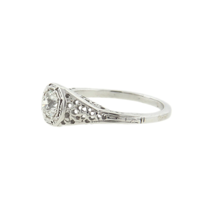Antique Filigree Diamond Engagement Ring - Click Image to Close