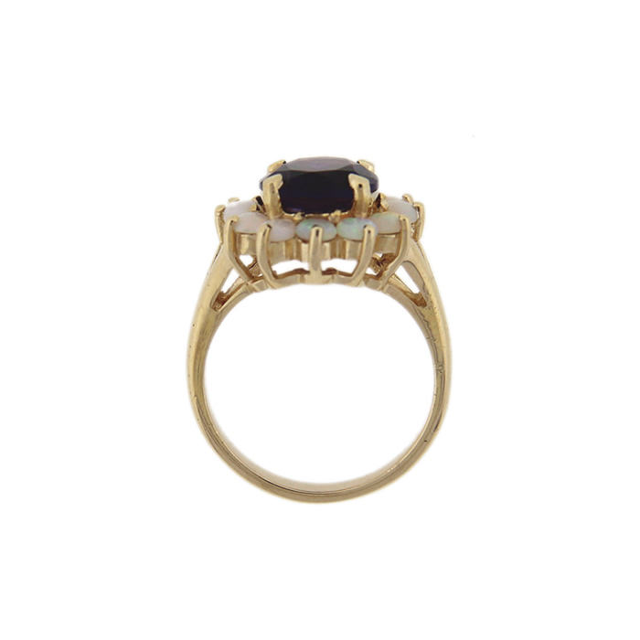 Amethyst Opal Halo Ring