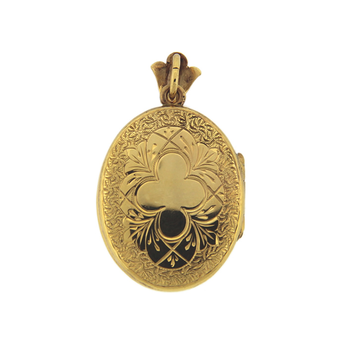 Engraved Oval Locket - Click Image to Close