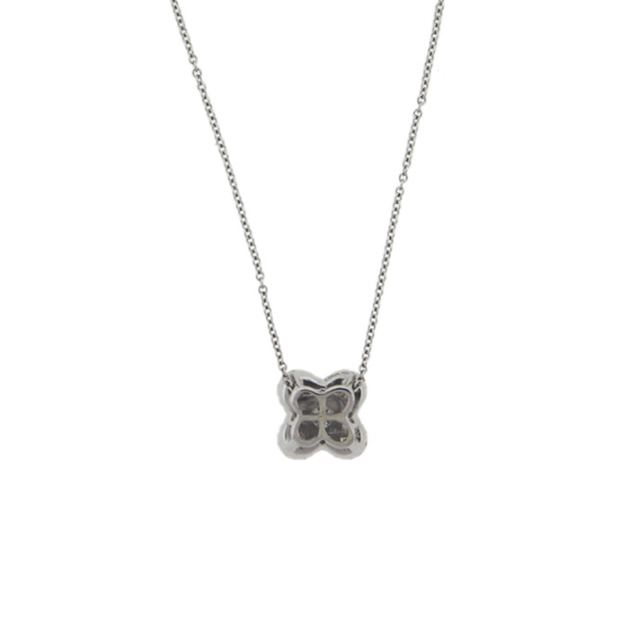 Diamond Cluster Pendant Necklace - Click Image to Close
